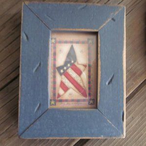 Primitive Framed Flag Star Picture Frame Primitive Decor Primitive Star Decor